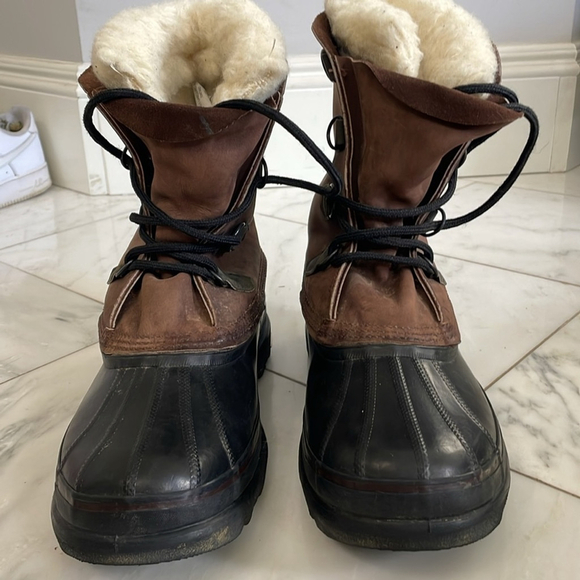 Sorel BigHorn leather, rubber, and fleece duck boots size 11 men's - Picture 9 of 13
